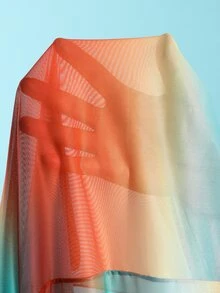SHEIN Swim 夏季新款女士三件套渐变绳带露脐上衣和系带沙滩裙比基尼套装，适合沙滩派对、女士沙滩装、女士狂欢装、两件套度假装、女士度假连衣裙比基尼套装（含罩衫）、两件套比基尼罩衫连衣裙、女士沙滩装、女士沙滩连衣裙 - 彩色 - 查看 8