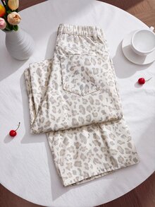 SHEIN Tween Girl Leopard Print Loose Fit Jeans Summer Festival Beach Graduation Casual Y2k Independence Day World Cup - Multicolor - View 2