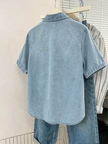 Resyla Women's Single-Breasted Casual Versatile Daily Short Sleeve Shirt - Multicolor - View 2