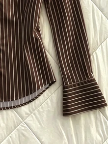 Glimmora Women's Striped Casual Long Sleeve Shirt For Daily Wear - Multicolor - View 3
