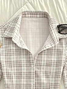 Glimmora Women's Plaid Casual Versatile Daily Wear Shirt - Multicolor - View 3