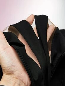 Amplova 女士水钻装饰网纱拼接性感约会连体衣 - 黑色 - 查看 8