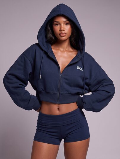 Nooralise Conjunto de sudadera holgada casual bordada para mujer