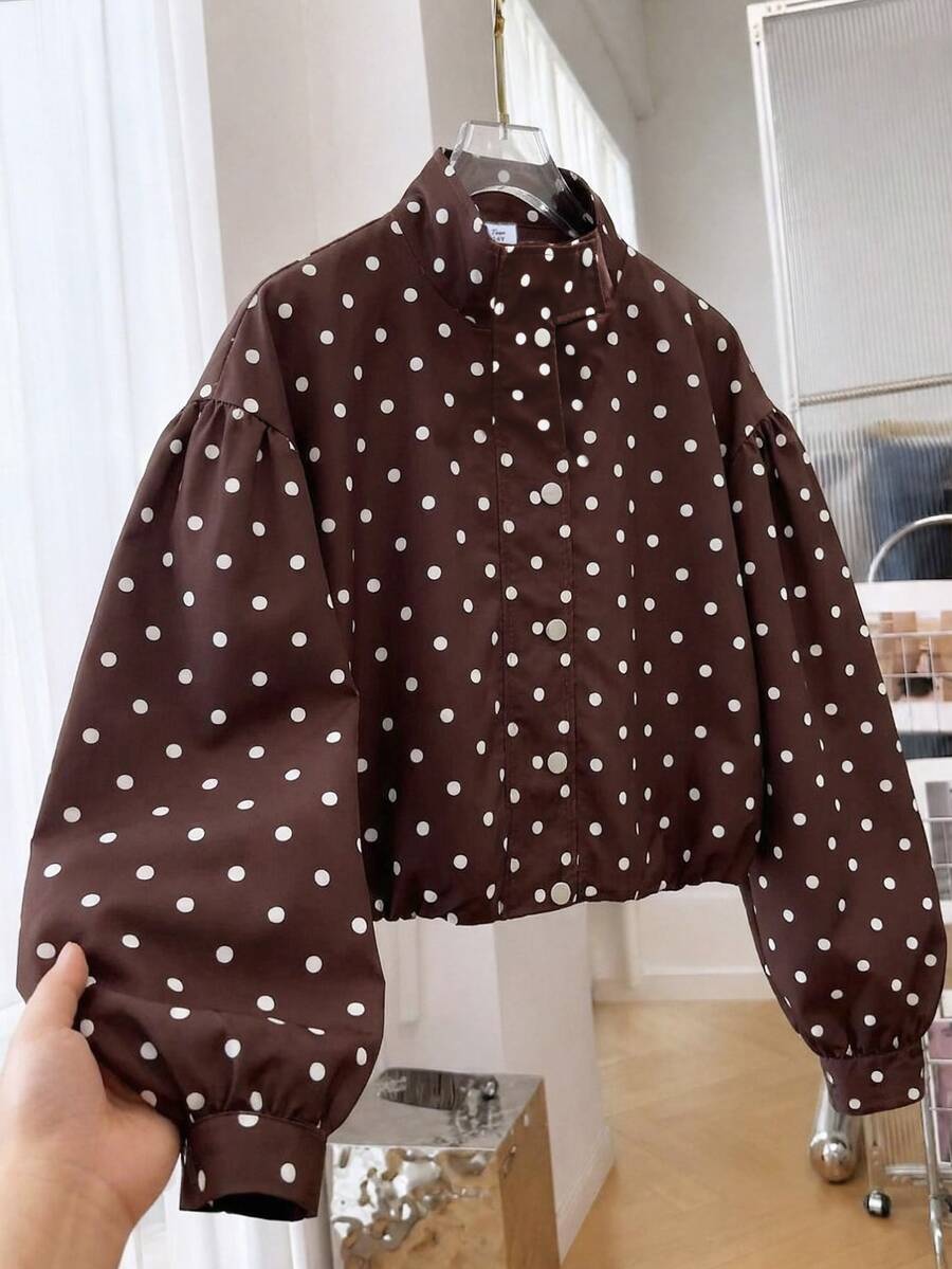 SHEIN Girls Brown Long Sleeve Cropped Jacket Y2K Senior Cute Junior ...