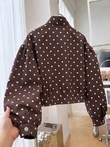 SHEIN Girls Brown Long Sleeve Cropped Jacket Y2K Senior Cute Junior ...