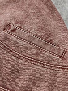 AXEPEAK Men's Washed Rose Red Snow-Wash Hooded Zip-Up Long Sleeve Top - Pink - View 6