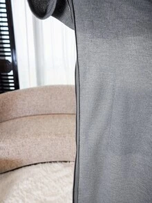 Veilorie جاكيت كاجوال بغطاء رأس للنساء بمقاسات كبيرة، بأكمام طويلة وأكتاف منخفضة وسحاب أمامي وجيب - رمادي - مشاهدة 8