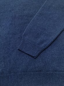 Claim Dot Men's Colorblock Casual Versatile Daily Wear Long Sleeve Sweater Pull, Sweaters - Navy Blue - View 4