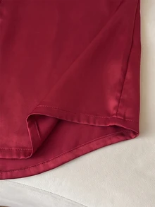 Comfortcana Women's Embroidered Single-Breasted Top And Pants Casual Set - Burgundy - View 8