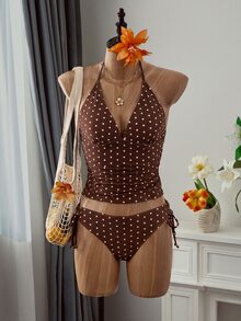 Swim Mod 女士热带碎花比基尼两件套，休闲度假装 - 彩色 - 查看 4