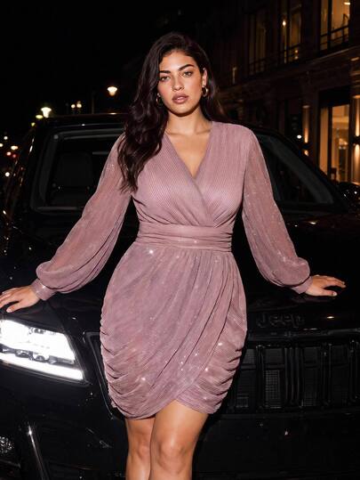 Juhart New All-Season Party Christmas Halloween Valentine's Day Chinese Festival Multi-Occasion Outfit Mesh Black Fashion Glamorous Elegant Plus Size Dress