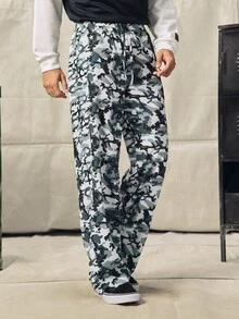 Norleigh Men's Camouflage Long Pants, Casual Sports Outdoor, Summer - Army Green - View 6