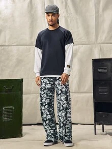 Norleigh Men's Camouflage Long Pants, Casual Sports Outdoor, Summer - Army Green - View 4