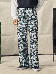 Norleigh Men's Camouflage Long Pants, Casual Sports Outdoor, Summer - Army Green - View 3