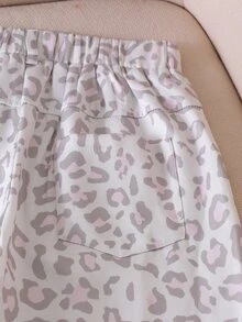 Tween Girls Korean Denim Leopard Jeans Casual Denim Pants, Suitable For Daily Wear, School, Outings, Korean Style, Blogger Inspired, Style - Multicolor - View 3