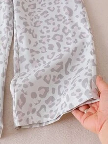 Tween Girls Korean Denim Leopard Jeans Casual Denim Pants, Suitable For Daily Wear, School, Outings, Korean Style, Blogger Inspired, Style - Multicolor - View 5