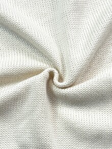EMERY ROSE Suéter envolvente de cuello alto de unicolor informal, otoño/invierno - Albaricoque - Ver 6