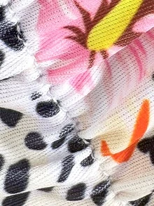 Elavelle Set Pakaian Renang Bikini Seksi Wanita Springbreak Motif Acak dengan Dekorasi Logam dan Model Halter, Pakaian Pantai Musim Panas - MultiWarna - View 7
