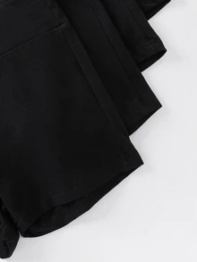 SHEIN 兒童青少年女孩針織純色修身休閒短褲運動服 4件套 - 彩色 - 查看 3