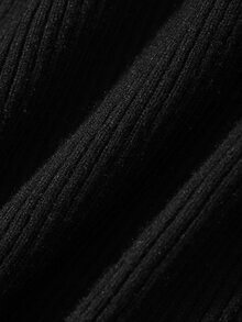 FRIFUL Women's Autumn Off-Shoulder Bow-Decorated Sweater Dress - Black - View 8