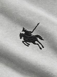 Girlism 青少年女孩秋季/冬季新款針織灰色花卉簡約休閒運動小Logo刺繡連帽收腰長袖衛衣，返校季，休閒時尚百搭 - 灰色 - 查看 3