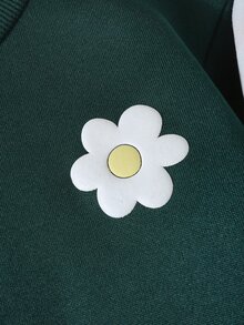 THE HAPPY LOOK 2件組女童休閒3D花卉印花舒適圓領長袖針織衛衣與條紋運動長褲套裝 - 綠色 - 查看 5
