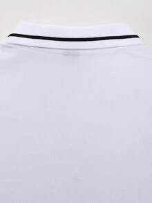 Calvornis Kemeja Polo Lengan Pendek Pria Kasual dengan Trim Kontras, Serbaguna untuk Musim Panas, Acara Formal, dan Upacara. - Putih - View 5