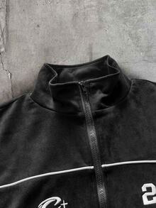 AXEPEAK Men's Digital Pattern Casual Versatile Daily Travel Long Sleeve Jacket - Black - View 4