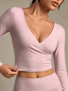 SHEIN Sports Women Sports Tees Tanks Gym Workout Dusty Pink Sporty Summer Sexy Athletic - Dusty Pink - View 4