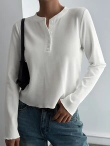 Livesso Women's Crew Neck Short Sleeve White Solid Color Loose Drop Shoulder Casual Minimalist T-Shirt Fall - White - View 5