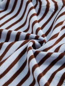 SHEIN طقم نسائي من قطعتين هودي بياقة دائرية وسحاب مع كارديجان وبنطلون سويتر بتفاصيل خطوط وسحاب - بني - مشاهدة 10