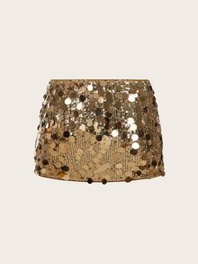 SHEIN ICON Black Bodycon High Waist Super Short Women's Mini Skirt - Khaki - View 3