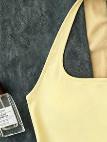 Casual Halter Neck Tank Top, Suitable For Summer Mothers Day Outfit Graduation Summer Tops - White - View 3