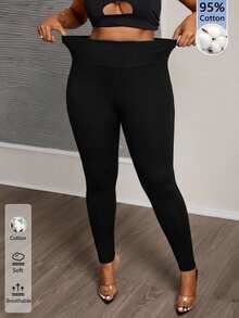 Slaydiva Legging Hitam Ukuran Besar Kasual Cocok untuk Musim Gugur/Dingin, Pesta, Festival Musik, Halloween - Hitam - View 1