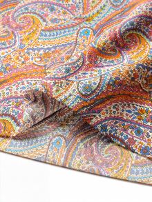 SHEIN Clasi Plus Size Polyester Women's Bohemian Boho Casual Style Orange Paisley Print Deep V-Neck Ruffle Sleeve Plus Size Hem Dress Vacation Formal Summer - Multicolor - View 5