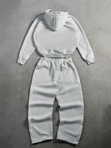PAVTROS Men's Hoodie And Sweatpants Set - Grey - View 2