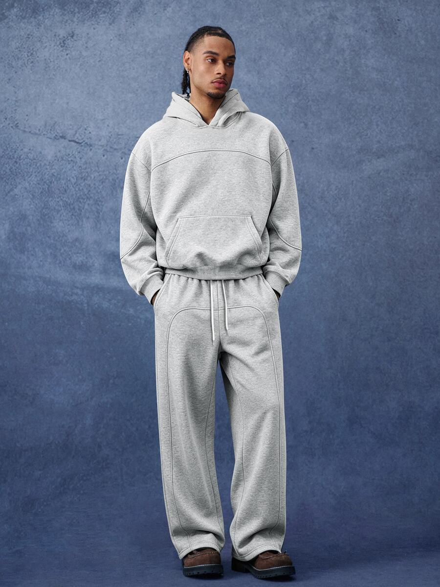 PAVTROS Men's Hoodie And Sweatpants Set - Grey - View 1
