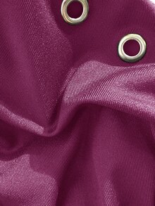 Oceva Women's Eyelet Decor Halter Tie Bikini Top, Suitable For Summer Vacation Beach Club Dark Purple Sexy - Red Violet - View 11