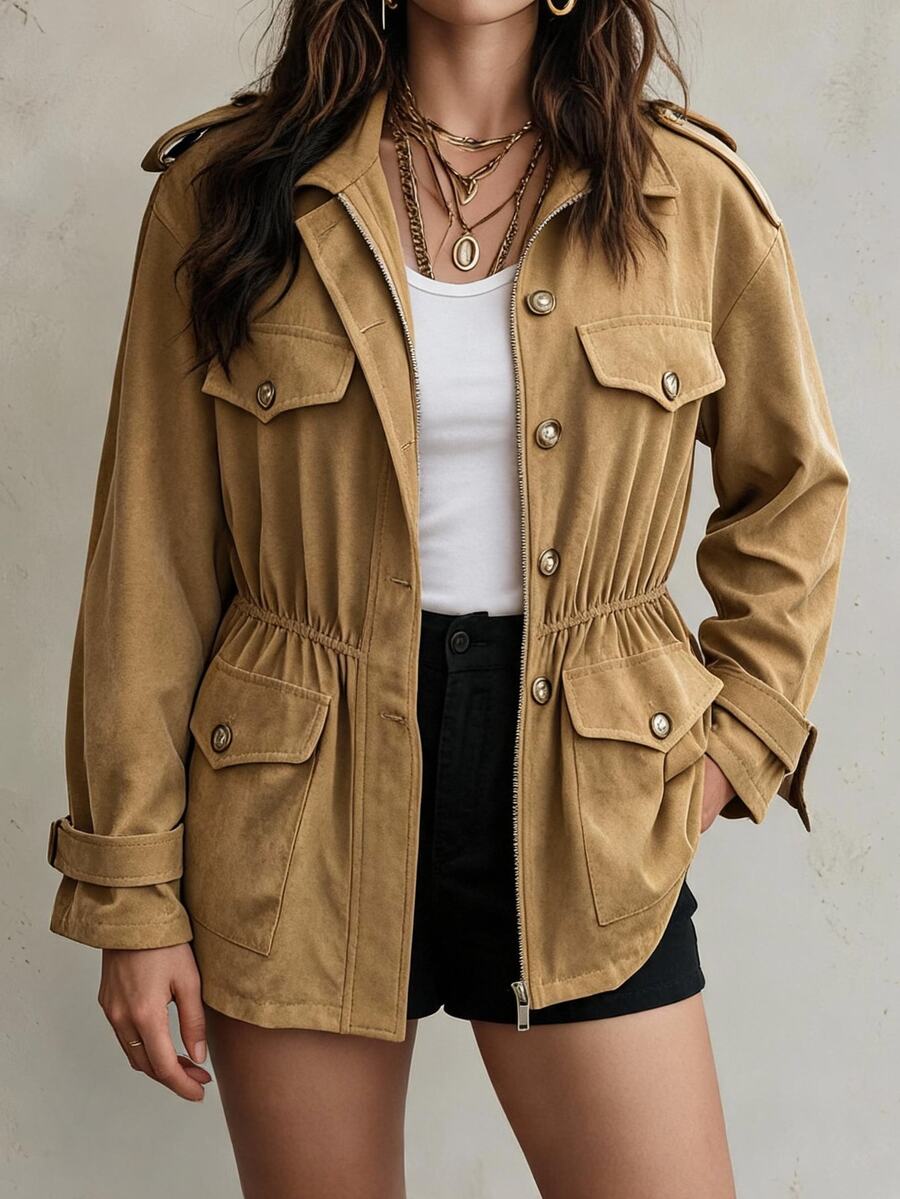 Vionelle Chaquetas de talla grande - Caqui - Ver 1
