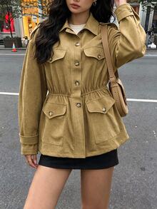 Vionelle Chaquetas de talla grande - Caqui - Ver 7