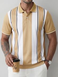 HUEFORM Men's Old Money Regular Fit Polo Shirt, Fabric Function Moisture-Wicking Quick-Dry Suitable For Daily Travel For Summer, Ceremony - Apricot - View 4