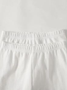 SHEIN 兒童 2件組 青少年女孩內搭褲 - 白色 - 查看 7
