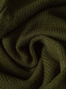 EMERY ROSE Plus Size Women's Casual Zip-Up Long Sleeve Hooded Knit Cardigan Winter - Dark Green - View 8