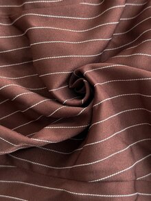 SHEIN Frenchy Women's Elegant Commuter Striped Ruffle Jacket - Brown - View 10