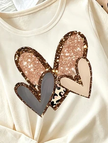 Young Girls 3pcs/Pack Long Sleeve T-Shirt Set Leopard Bowknot Bunny Graphic Print Tops Multipack Layering Shirt For Fall Style Clothing - Multicolor - View 3