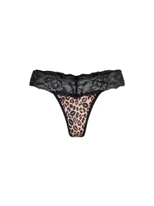 AltBold Sexy Lace Patchwork Thong 3-Piece Set - Multicolor - View 9