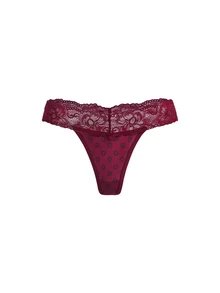 AltBold Sexy Lace Patchwork Thong 3-Piece Set - Multicolor - View 7