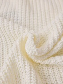 SHEIN ملابس نسائية كارديجان محبوك بنقشة زهرة الأقحوان & بنطلون واسع الساق طقم متناسق - كريم - مشاهدة 11