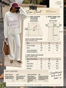 SHEIN Women Round Neck Sweater And Sweater Pant 2pcs Co-Ord Set Print Detailed - White - View 3