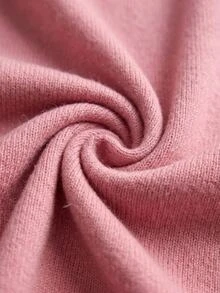 SHEIN طقم 2 قطعة كارديجان وكنزة بياقة عالية وسحاب وأكمام طويلة بقصة فضفاضة مع بنطال، وردي فاتح مخطط، للاسترخاء والكاجوال - عنابي اللون - مشاهدة 9